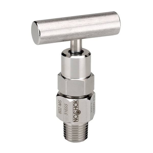 Bleed Valve, Hard Seat, 1/2 NPT Male, 316 SS, 0.159" Bleed Port